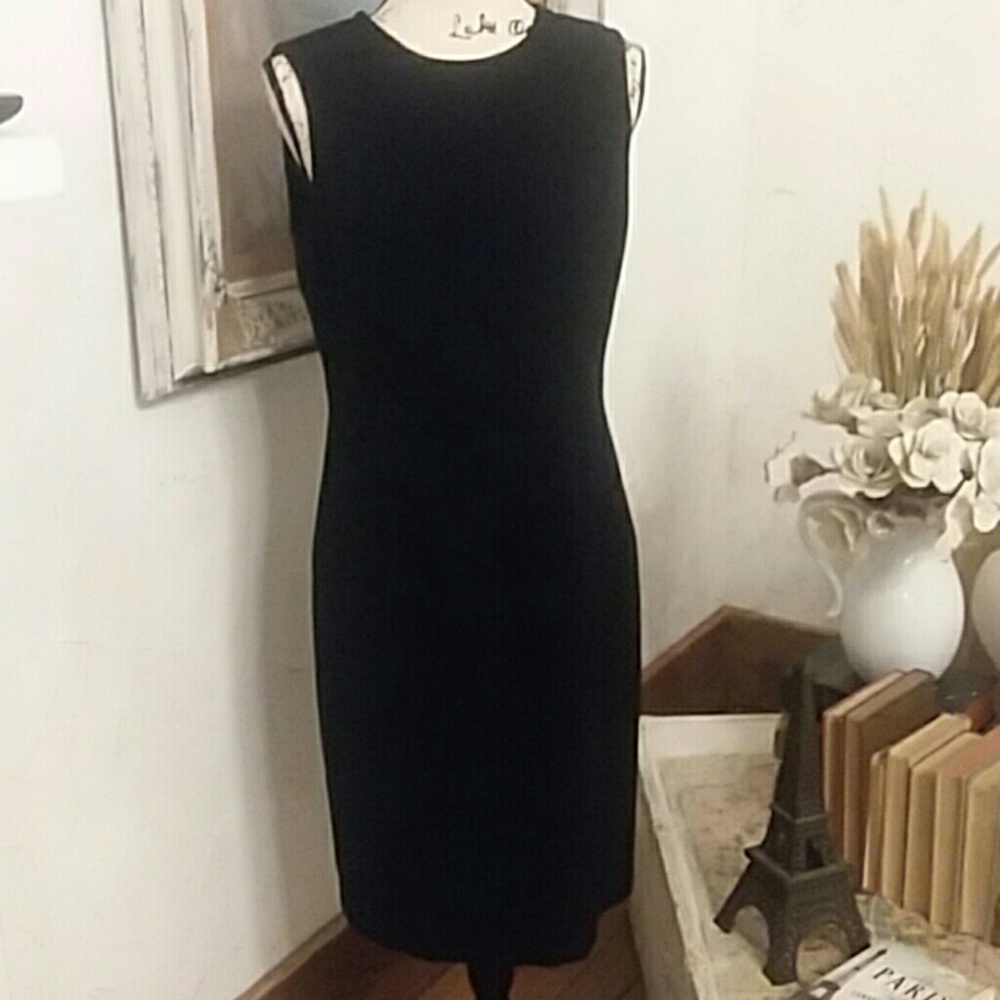 Calvin Klein Simple Black Dress Sheath, Size 8